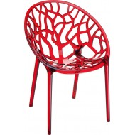 Siesta Crystal Sandalye Kırmızı Transparan