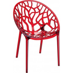 Siesta Crystal Sandalye Kırmızı Transparan