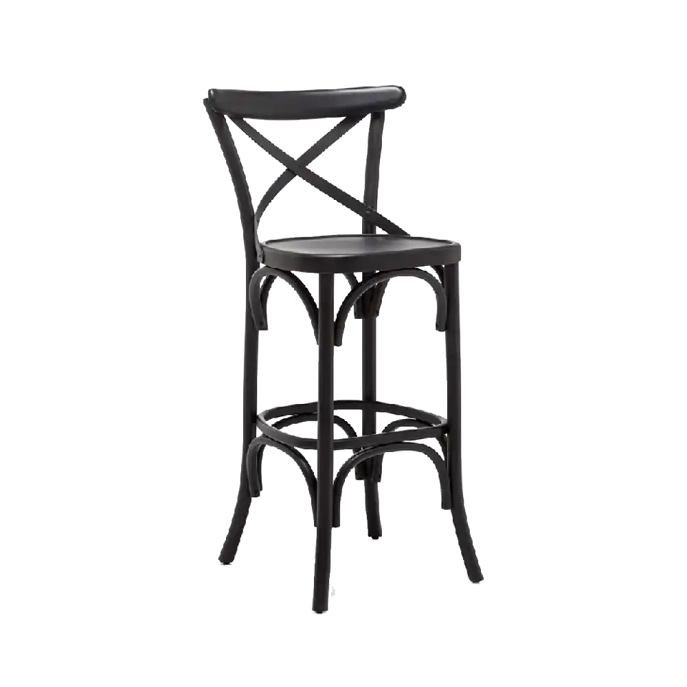 CROSS SİYAH THONET BAR SANDALYESİ