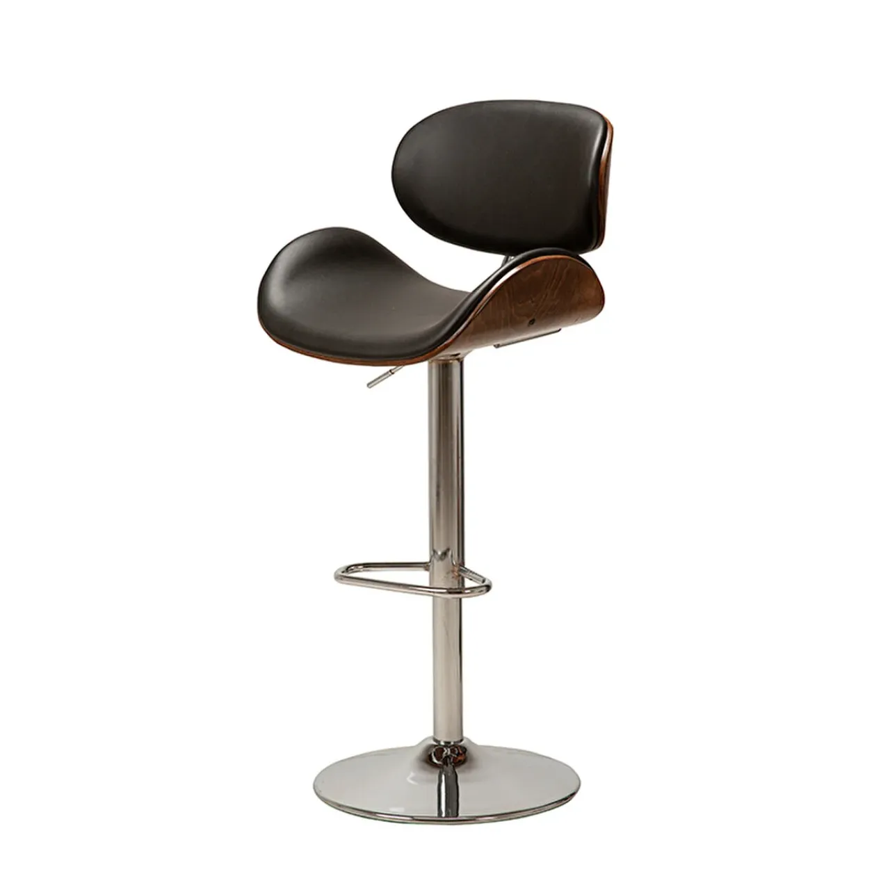 Siyah Deri Bar Sandalyesi