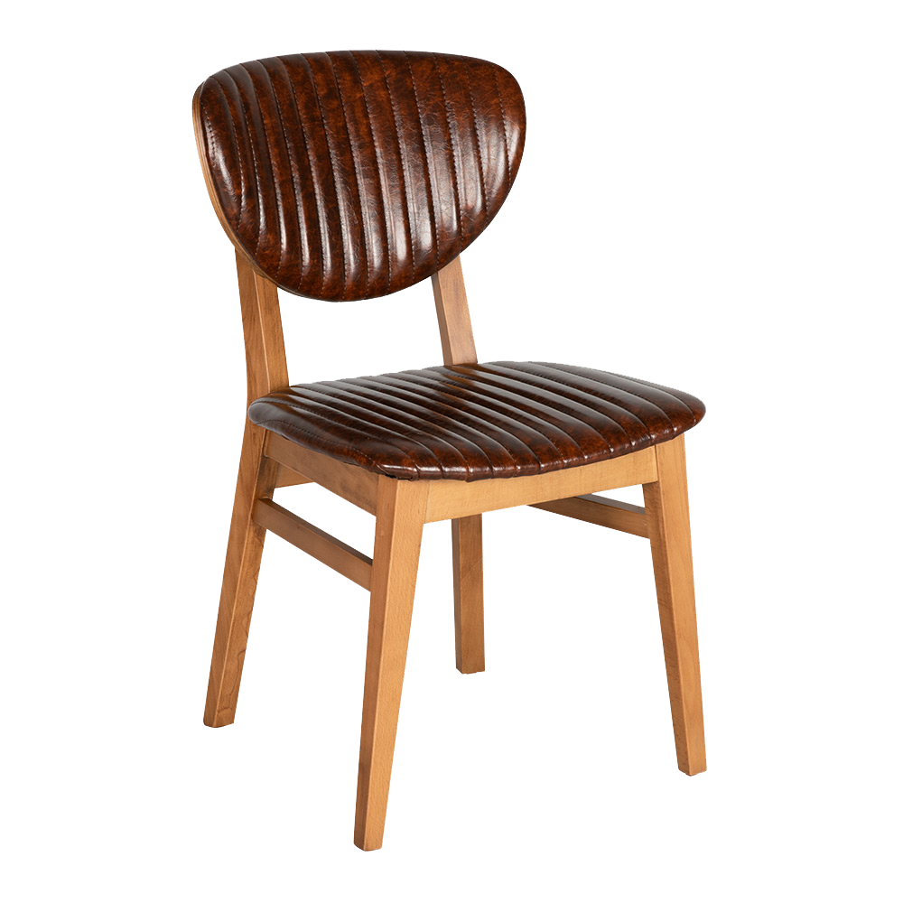 LİON DİKİŞLİ AHŞAP CAFE SANDALYE 02
