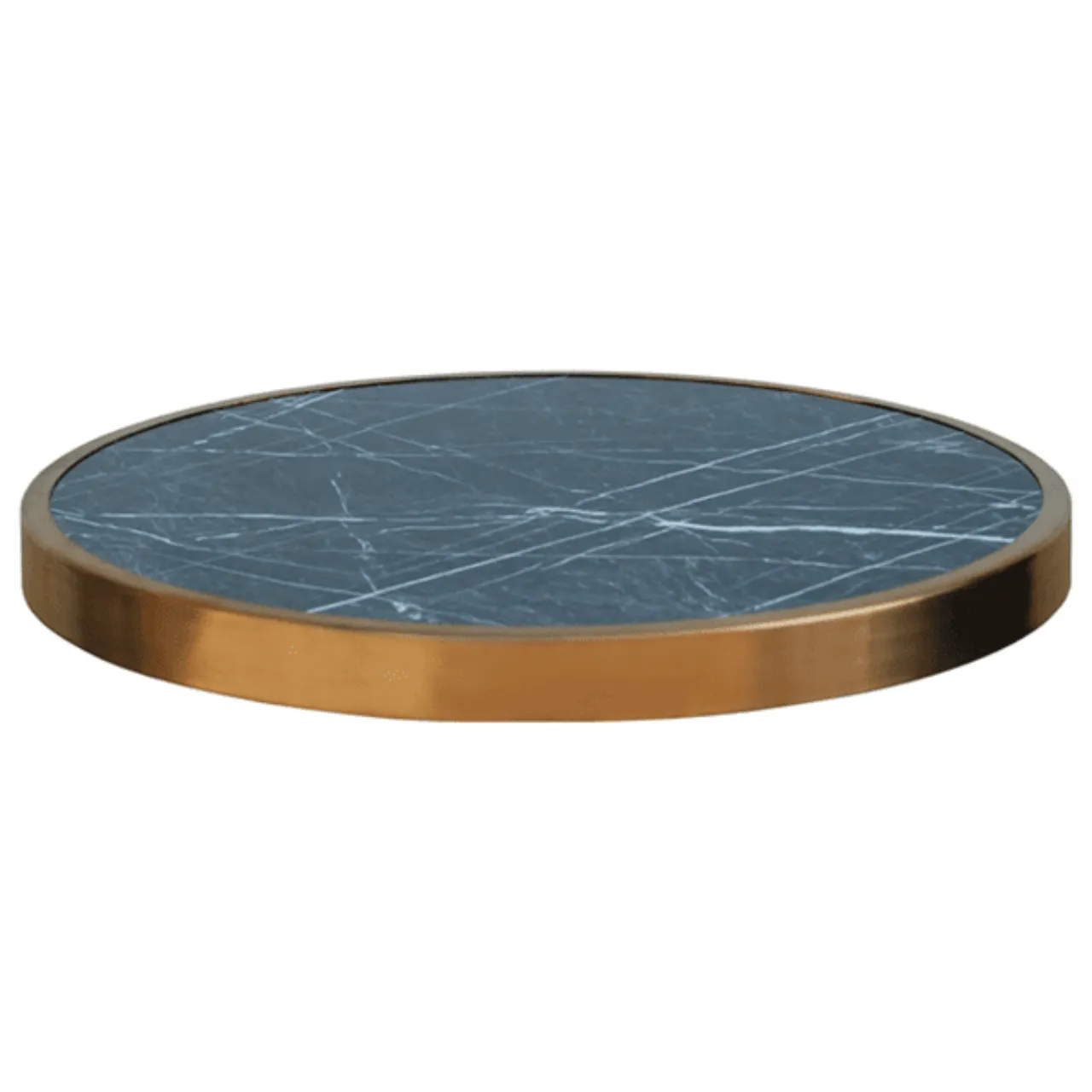 Metal Çerçeveli Siyah Mermer Desenli Compact Masa Tablası