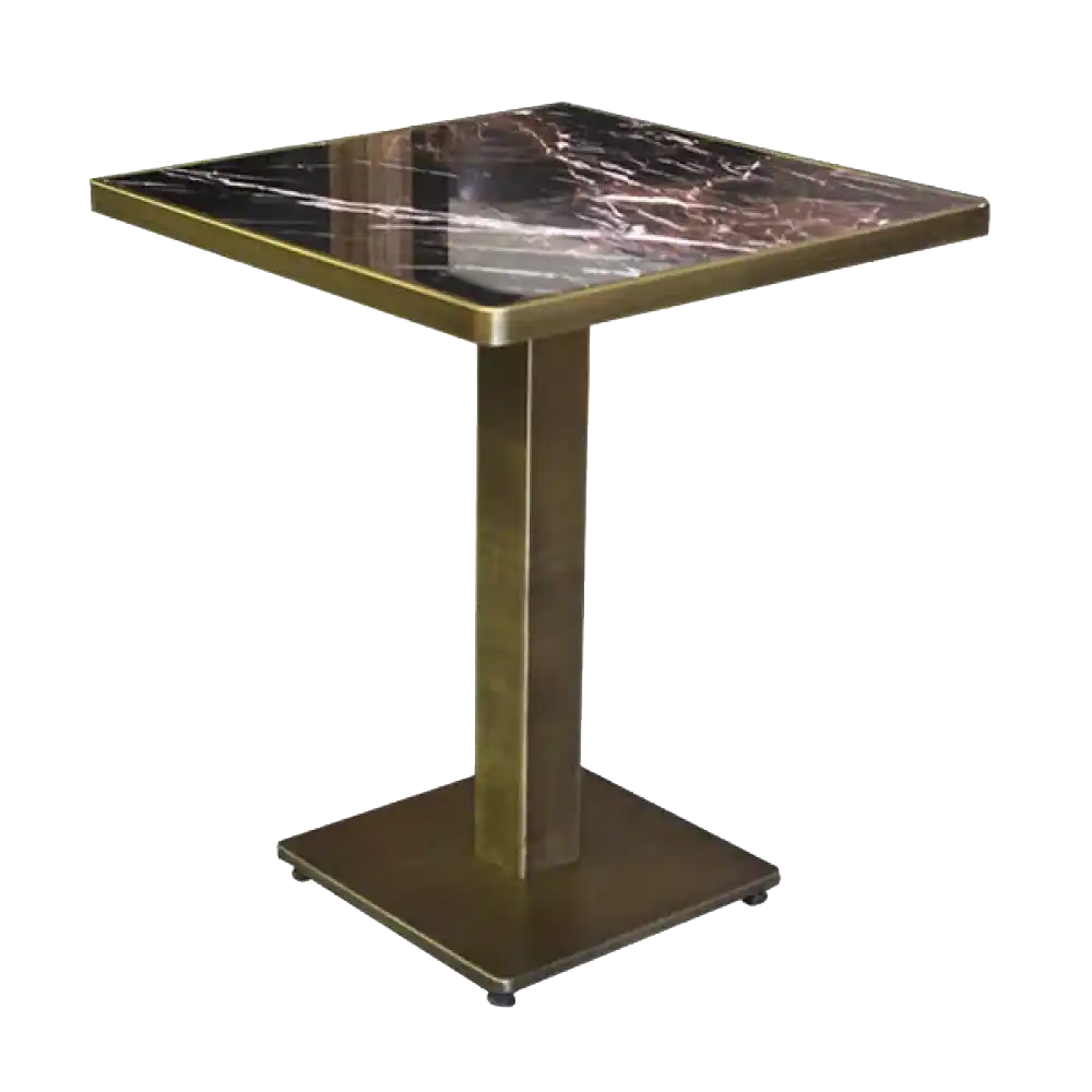KARE MERMER TABLALI  METAL ÇERÇEVELİ CAFE MASASI