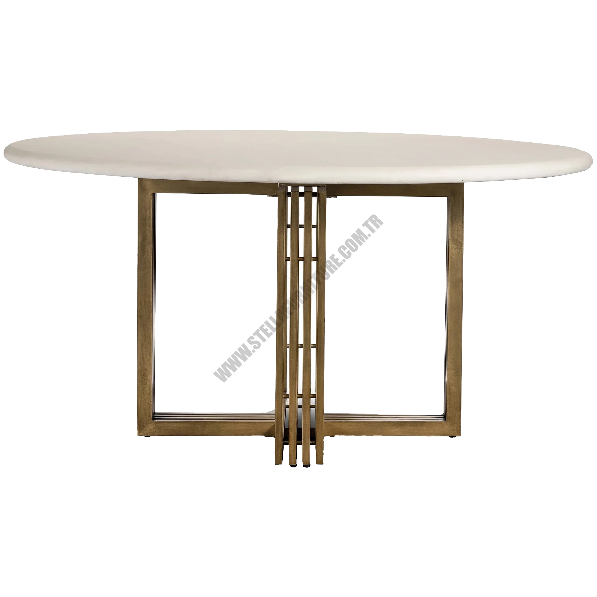 MİA ROUND DİNİNG TABLE, PARCHMENT WHİTE