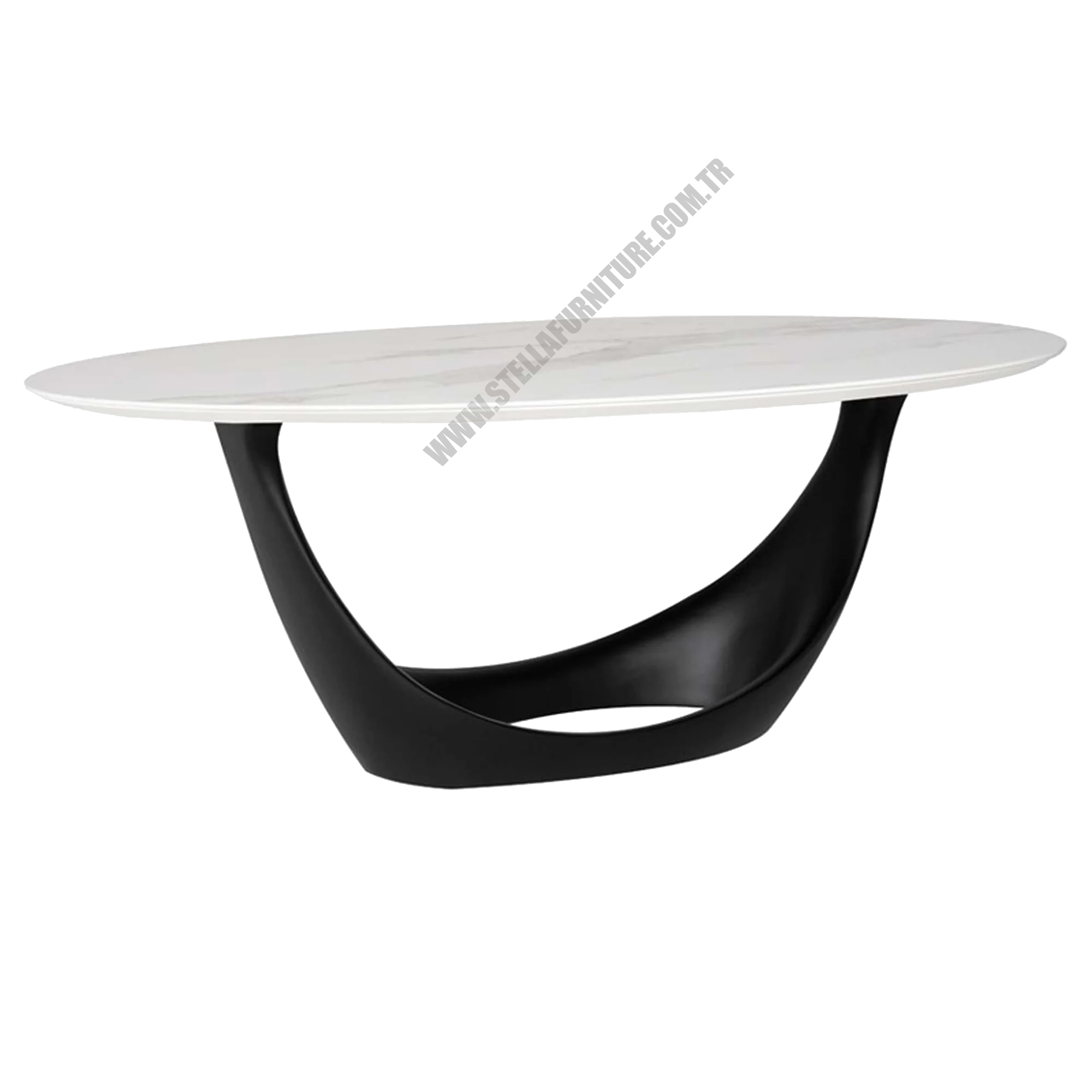 MONTANA DİNİNG TABLE, WHİTE CERAMİCBLACK BASE