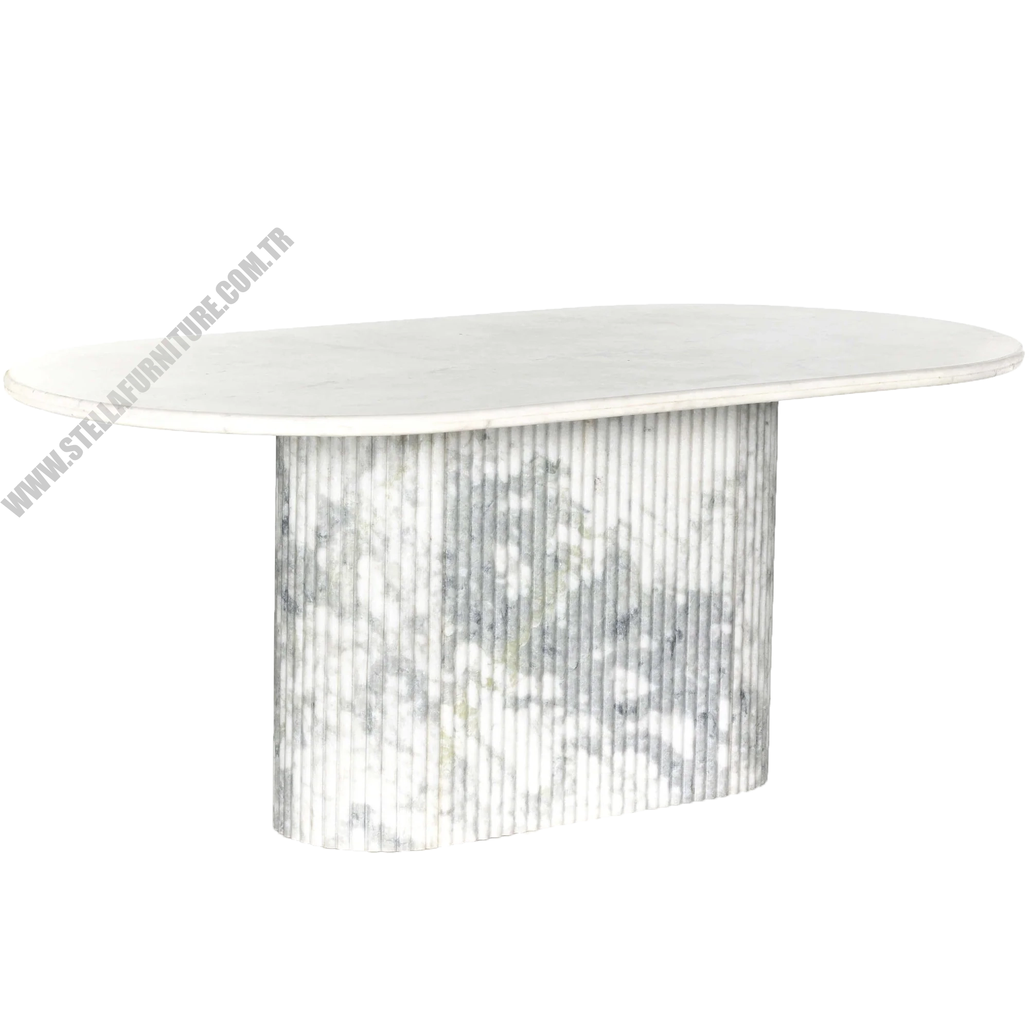 ORANDA OVAL DİNİNG TABLE, WHİTE MARBLE