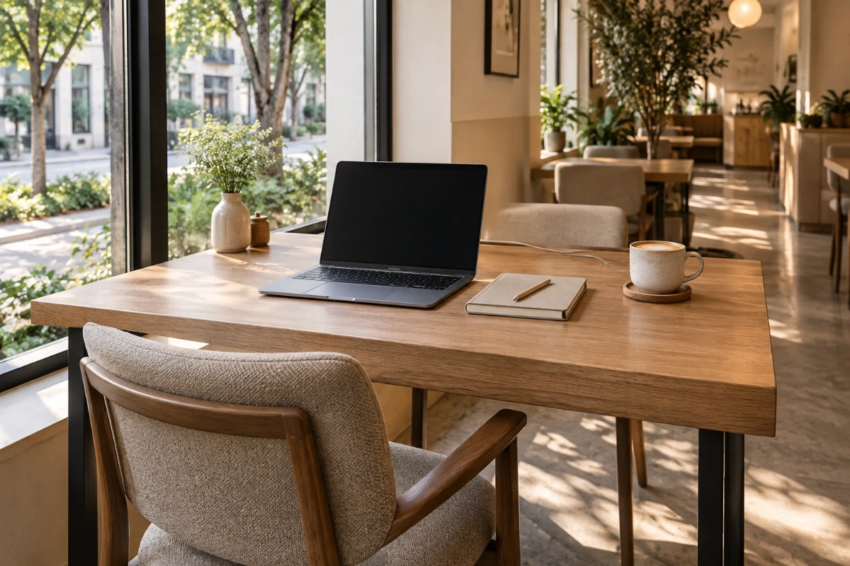 Laptop Dostu Cafe Masaları: Çalışma Alanı ve Priz Planlaması