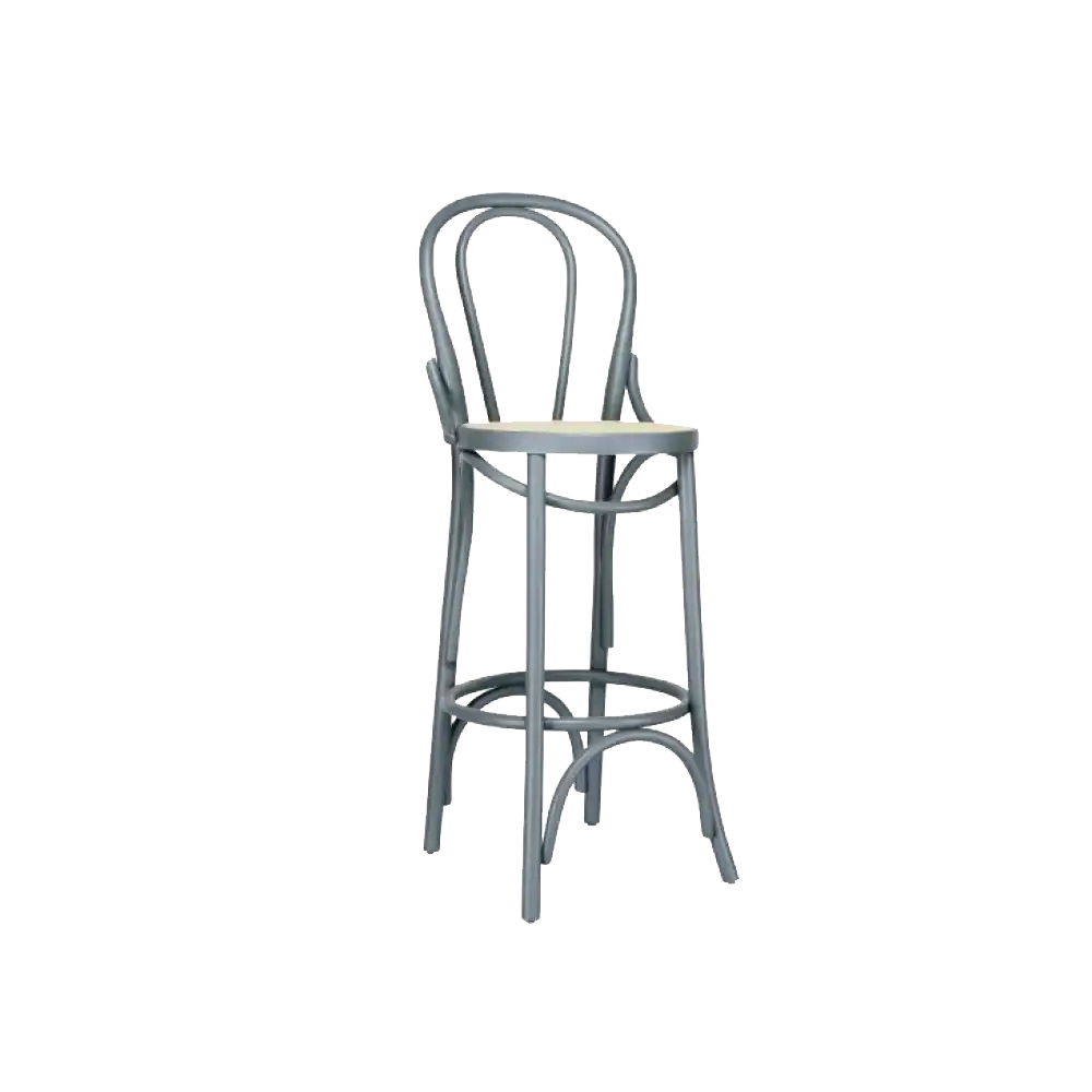 ASOS GRİ AHŞAP THONET BAR SANDALYESİ