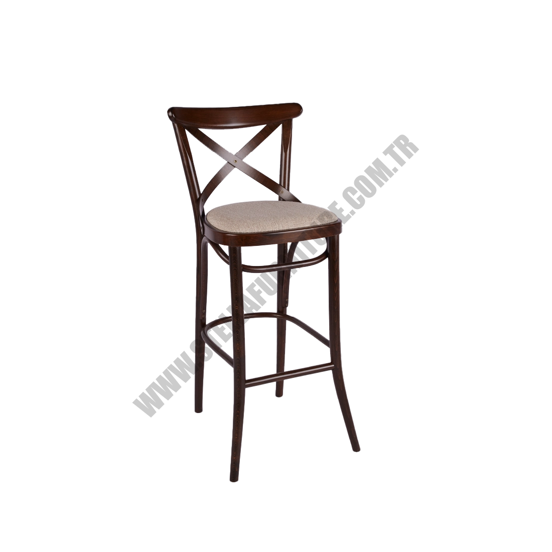 B150 OD DÖŞEMELİ AHŞAP BAR SANDALYESİ