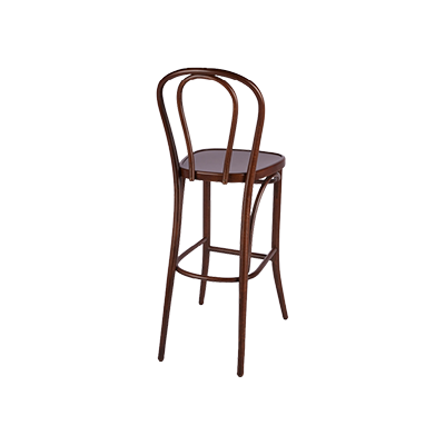 Ahşap Thonet Bar Sandalyesi Kahverengi görsel 2