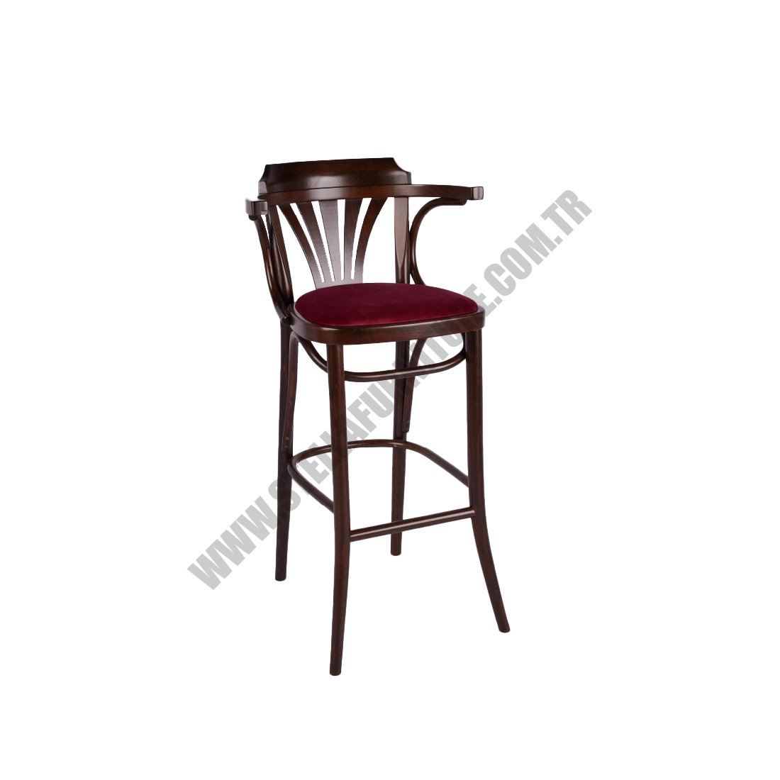 B24 OD DÖŞEMELİ KIRMIZI BAR SANDALYESİ