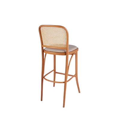 Shod Meşe Cilalı Thonet Bar Sandalyesi görsel 3