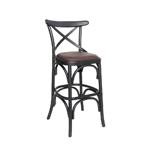 CROSS MİNDERLİ THONET BAR SANDALYESİ görsel 1
