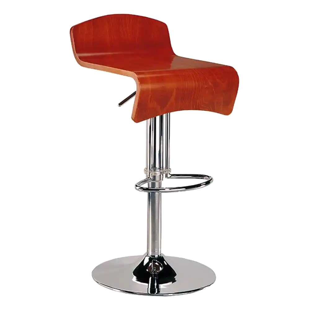 GLORİA KAVİSLİ AHŞAP BAR SANDALYESİ