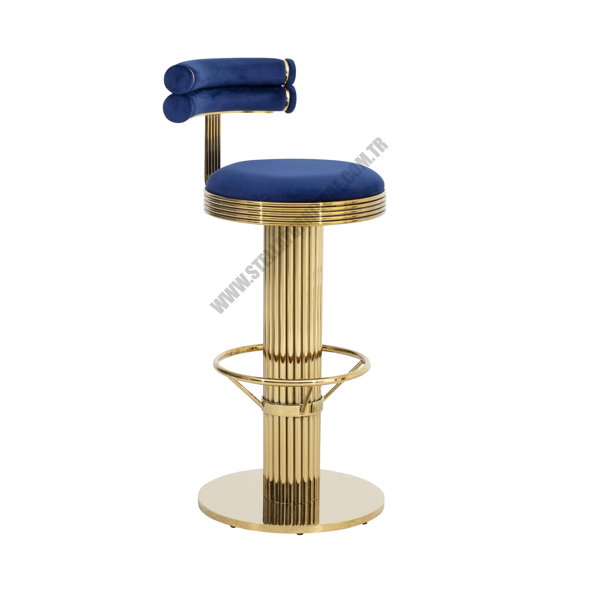 GOLDEREN MAVİ METAL BAR SANDALYESİ