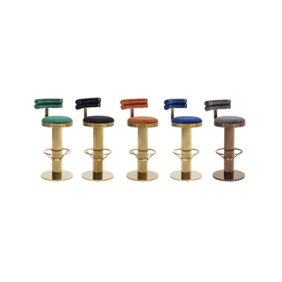 GOLDEREN MAVİ METAL BAR SANDALYESİ görsel 2