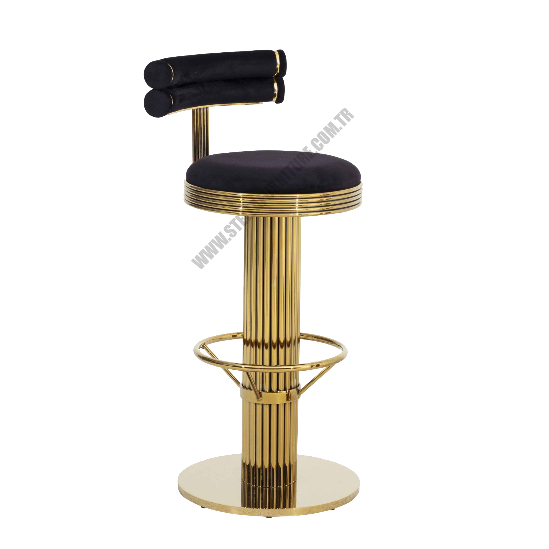 GOLDEREN SİYAH METAL BAR SANDALYESİ