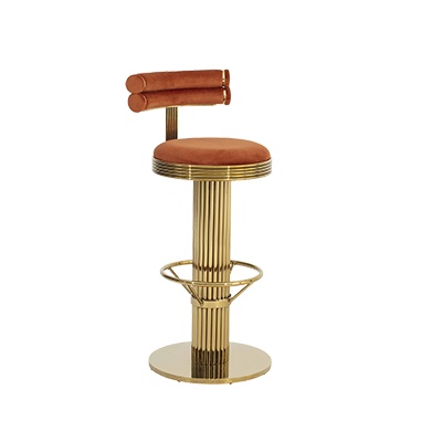 GOLDEREN TURUNCU METAL BAR  SANDALYESİ görsel 1