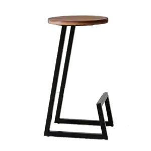 MASİF AHŞAP METAL AYAKLI BAR TABURESİ görsel 1