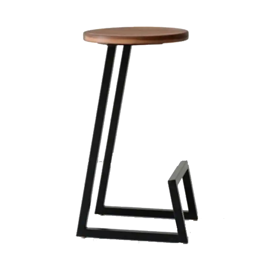 MASİF AHŞAP METAL AYAKLI BAR TABURESİ