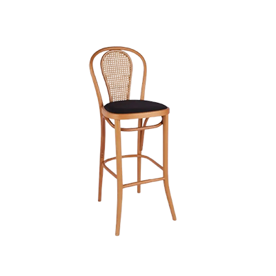 SHOD DÖŞEMELİ AHŞAP BAR SANDALYESİ görsel 1