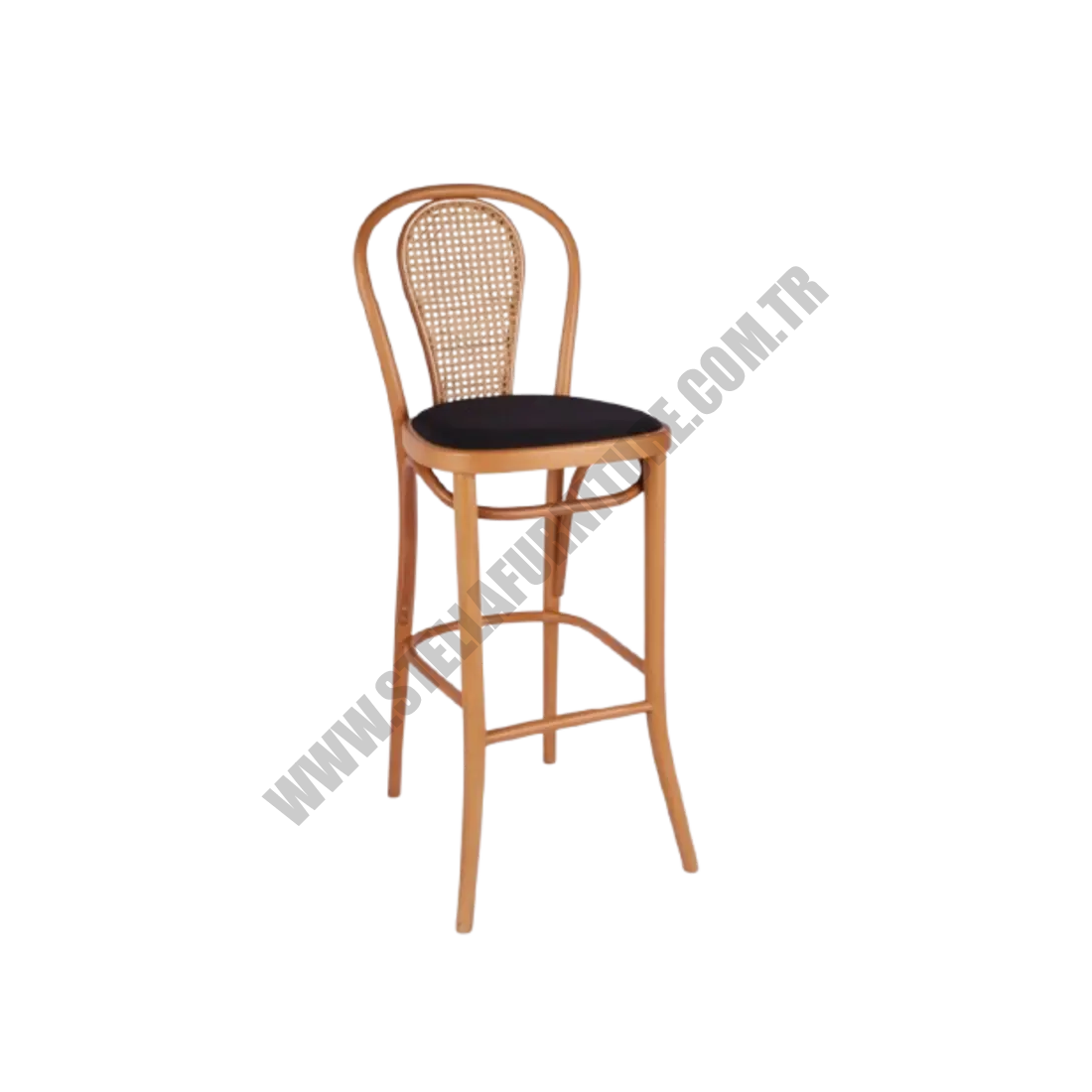 SHOD DÖŞEMELİ AHŞAP BAR SANDALYESİ