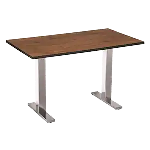 Pelle 120x70 Wood Effect Compact Laminate Double Base Cafe Table
