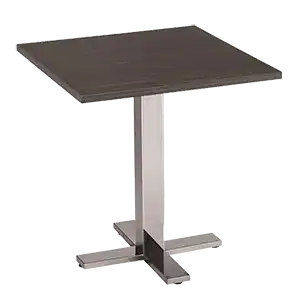 Pelle 60x60 Compact Laminate Cafe Table with Metal Base görsel 1