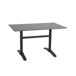 काले संगमरमर पैटर्न वाली आयताकार दो आधार वाली कैफ़े रेस्तराँ मेज़