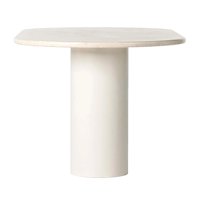 BELLE OVAL DİNİNG TABLE, CREAM MARBLE görsel 3
