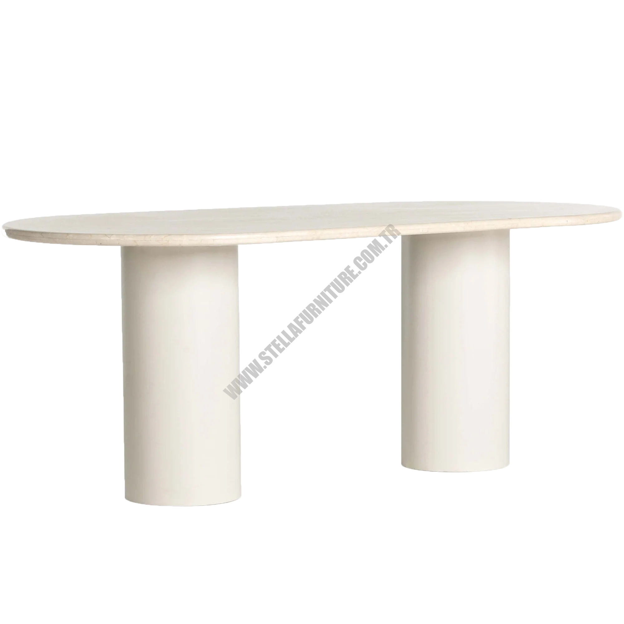 BELLE OVAL DİNİNG TABLE, CREAM MARBLE