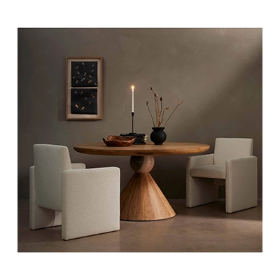 BİBİANNA DİNİNG TABLE, SMOKED HONEYBLUSH MARBLE görsel 4