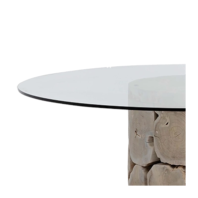 BRİAR ROUND DİNİNG TABLE, BLEACHED görsel 3