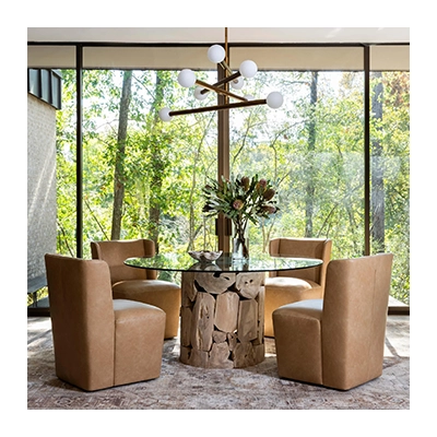 BRİAR ROUND DİNİNG TABLE, BLEACHED görsel 4