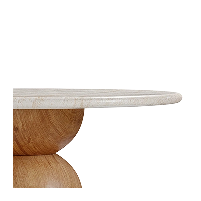 CYNTHİA OUTDOOR ROUND DİNİNG TABLE, TRAVERTİNE görsel 2