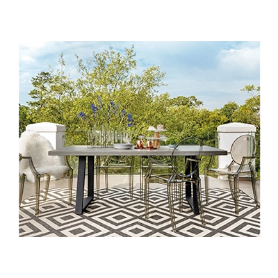 CYRUS RECTANGULAR DINING TABLE - GRAY görsel 4