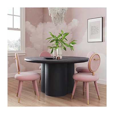 ELİKA ROUND DİNİNG TABLE, BLACK görsel 4