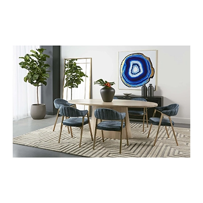 ELİNA OVAL DİNİNG TABLE, LİGHT OAK görsel 4