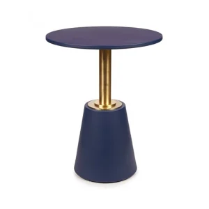 Modern Round Cafe Restaurant Table with Gold Metal Pedestal