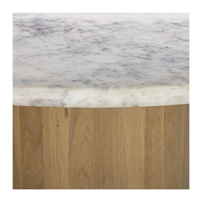 MARİAH ROUND DİNİNG TABLE, WHİTE MARBLE görsel 3