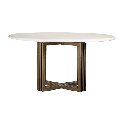 MİA ROUND DİNİNG TABLE, PARCHMENT WHİTE görsel 2