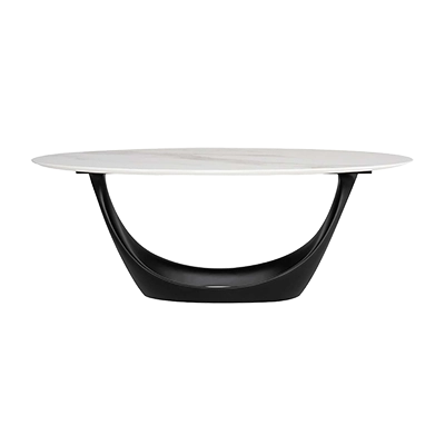 MONTANA DİNİNG TABLE, WHİTE CERAMİCBLACK BASE görsel 3