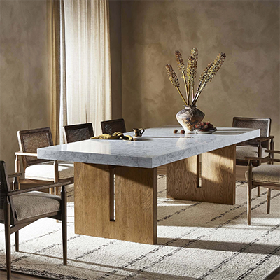 OLYMPİA DİNİNG TABLE, WHİTE MARBLE görsel 6