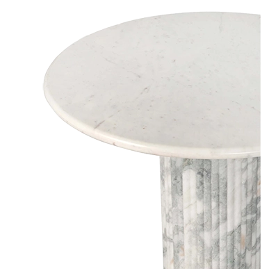 ORANDA 42 ROUND DİNİNG TABLE, POLİSHED WHİTE MARBLE görsel 2