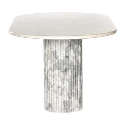ORANDA OVAL DİNİNG TABLE, WHİTE MARBLE görsel 3