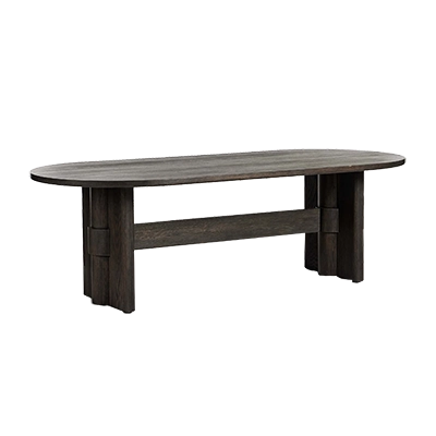 SYLVİE KAHVERENGİ OVAL YEMEK MASASI görsel 2