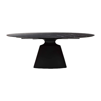 TAJİ OVAL DİNİNG TABLE, BLACK görsel 2