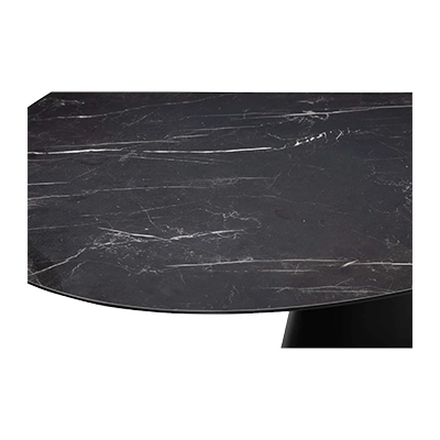 TAJİ OVAL DİNİNG TABLE, BLACK görsel 4