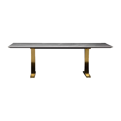 TOULOUSE DİNİNG TABLE, GREY CERAMİCBRUSHED GOLD BASE görsel 2
