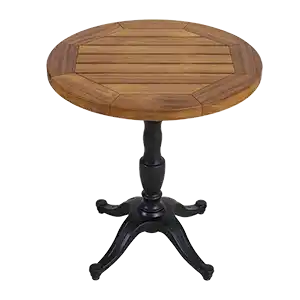 Round Iroko Outdoor Cafe Restaurant Table